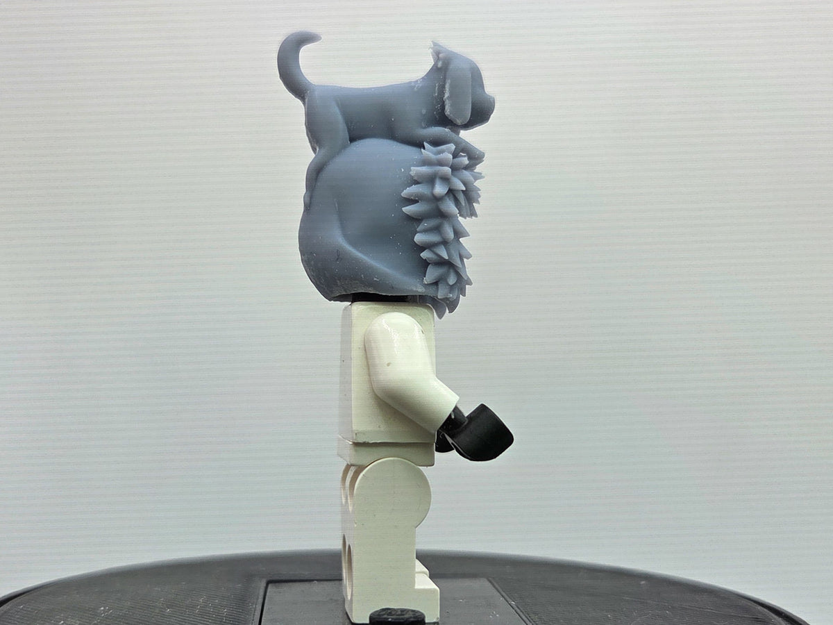Custom 3D printed dog in hair v2!