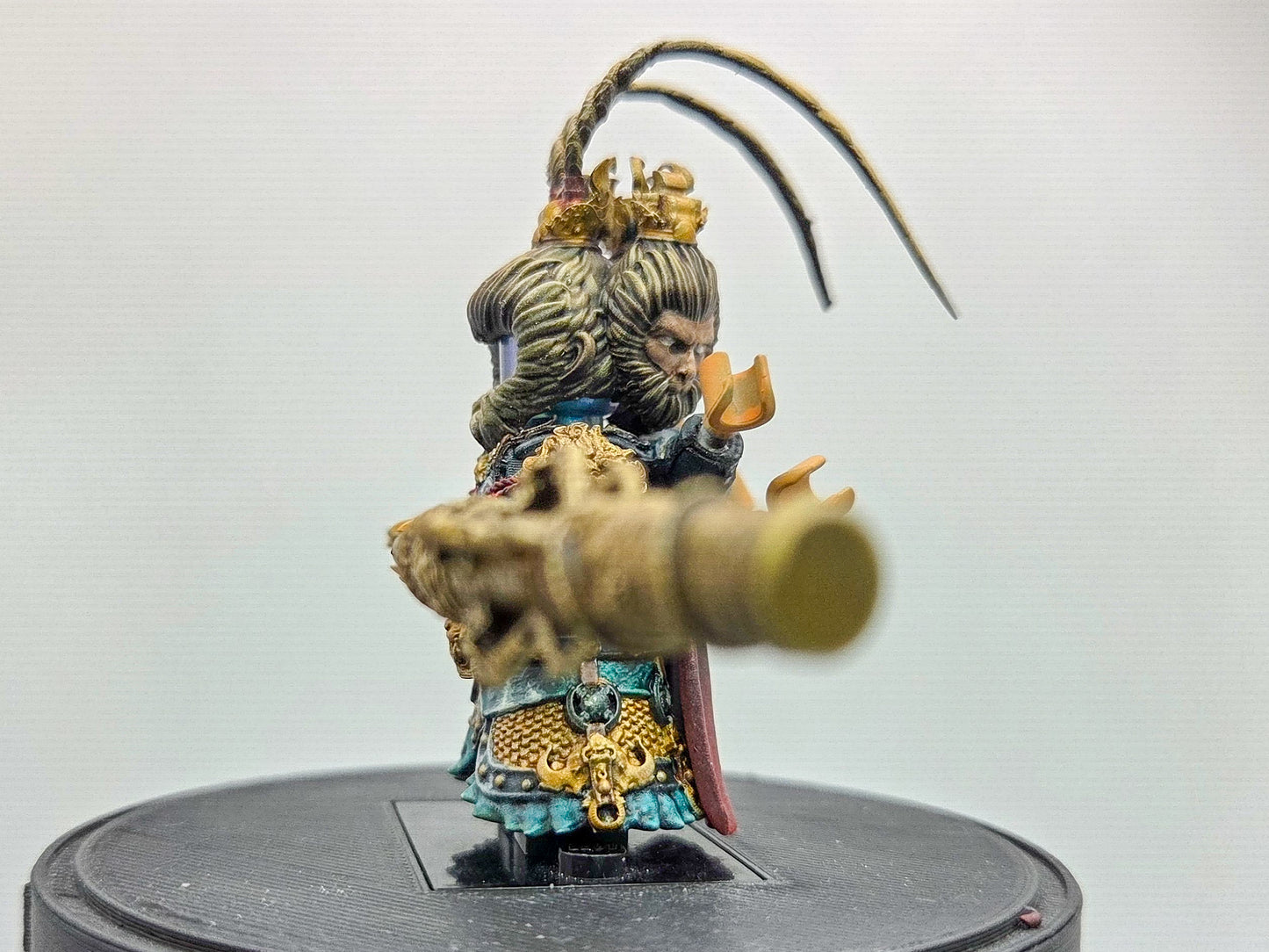 Custom 3D printed and painted king of the monkeys with 3 heads!