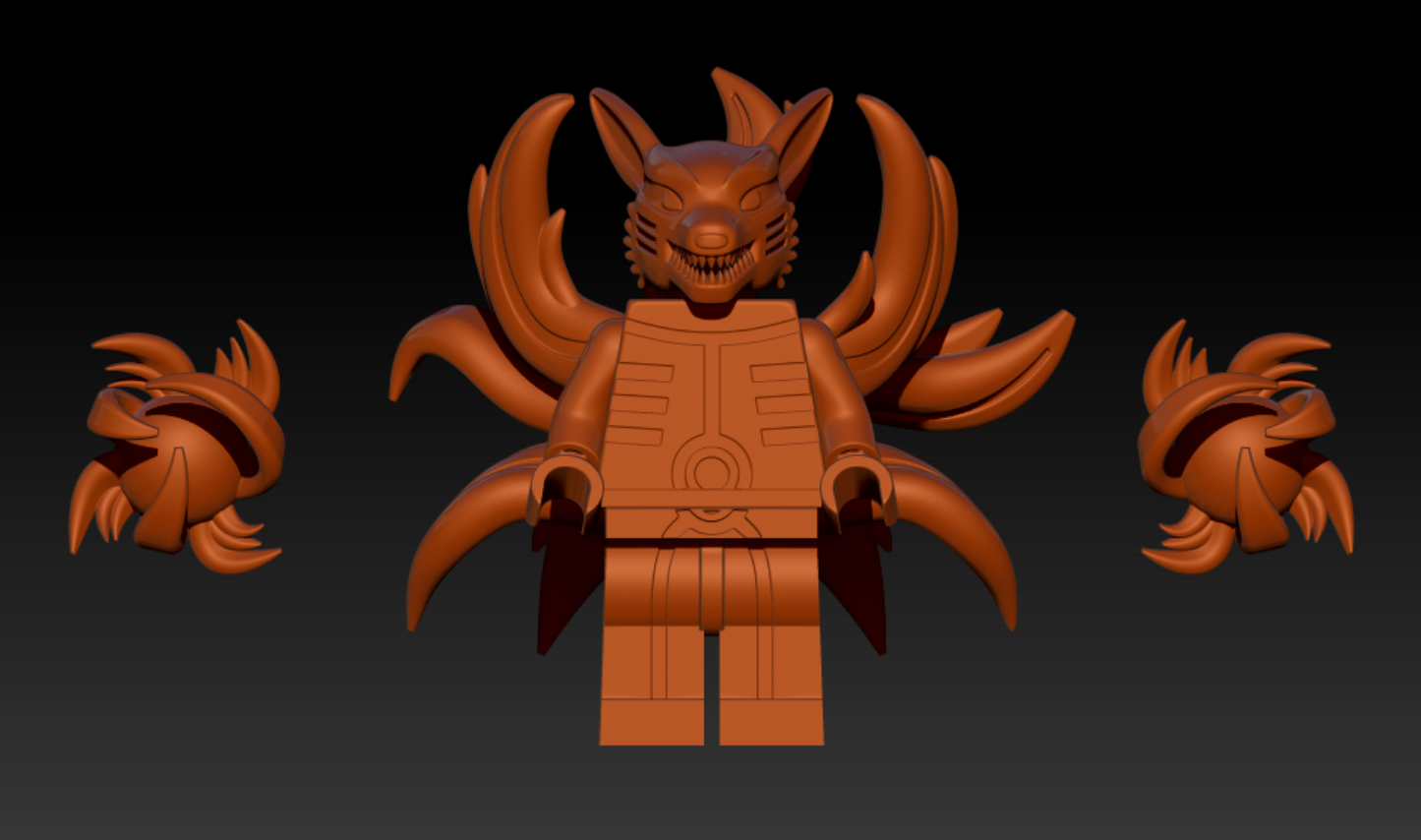 Custom 3D printed ninja beast with 9 tails who looks like a fox