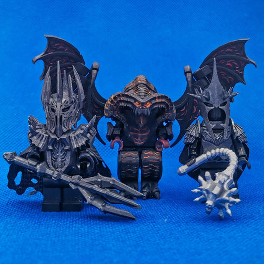 Reaven blocks custom 3D printed and painted evil lord set with dragon fig!