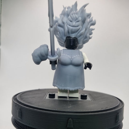 Building toy custom 3D printed momma pirate flamming het set (no clouds or normal hairpiece)