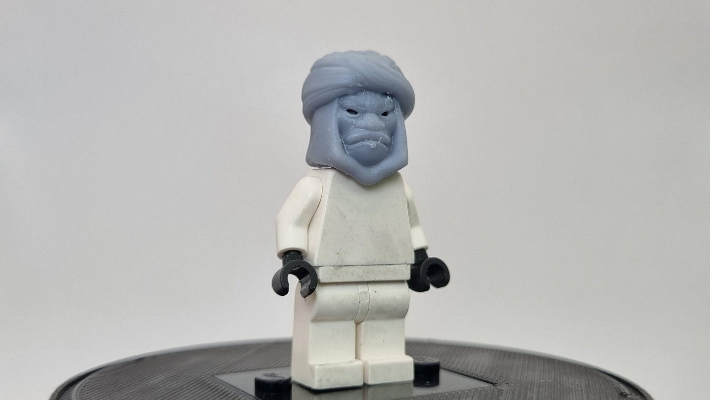 Building toy 3D printed angry turban helmet