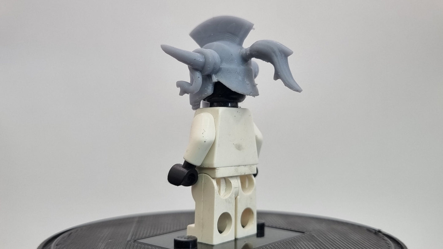 Building toy olympian god super villain helmet with horns!