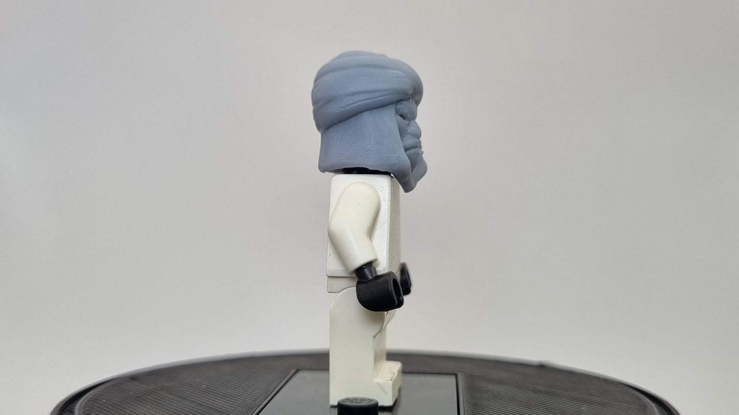 Building toy 3D printed angry turban helmet