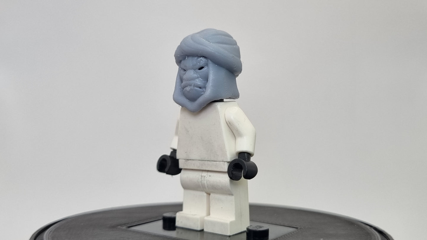 Building toy 3D printed angry turban helmet