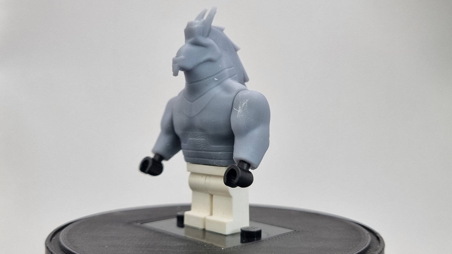 Building toy custom 3D printed teen super hero buffed bull!