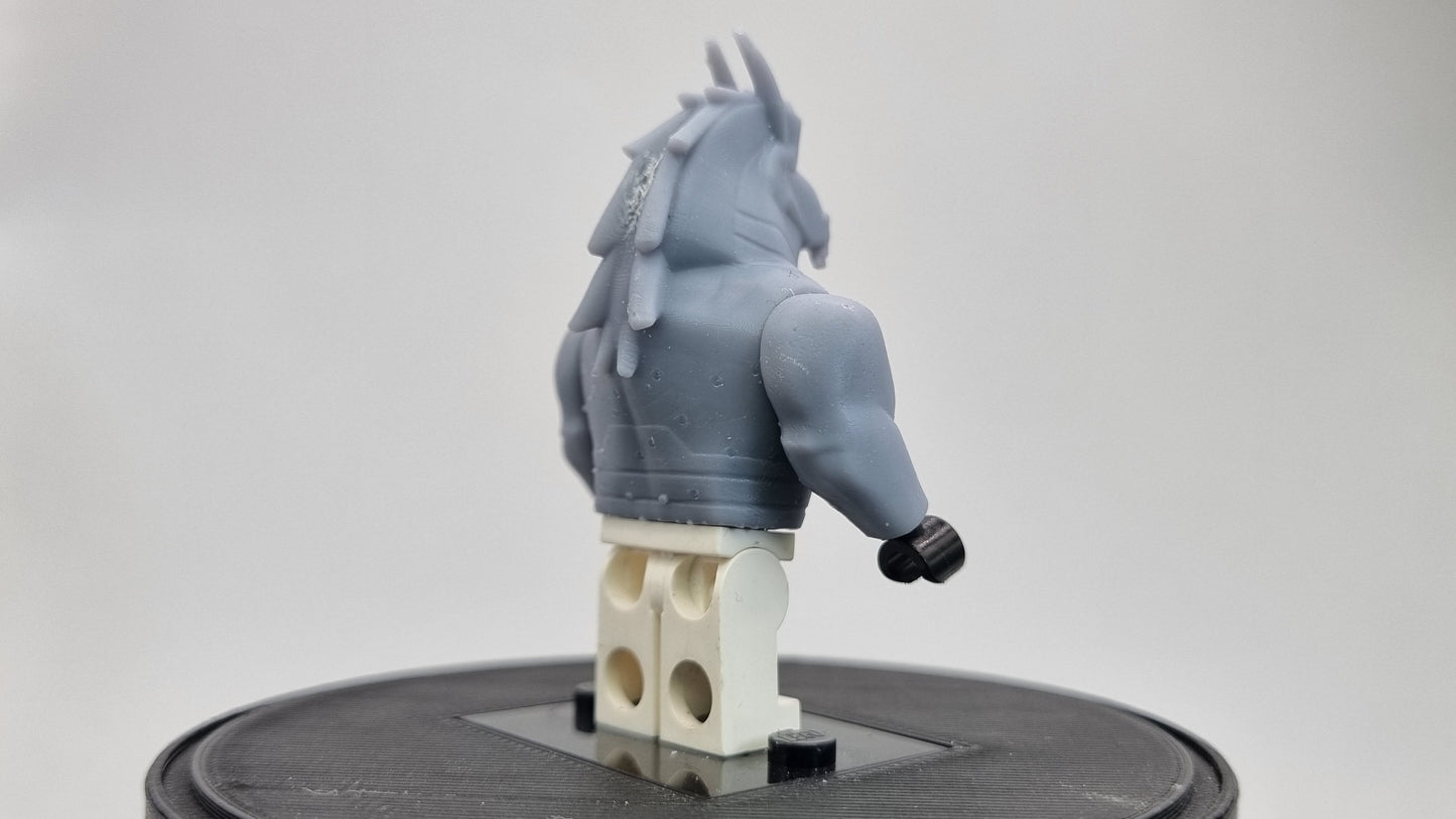 Building toy custom 3D printed teen super hero buffed bull!