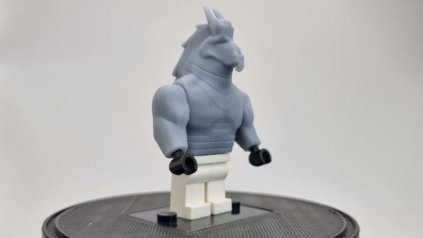 Building toy custom 3D printed teen super hero buffed bull!