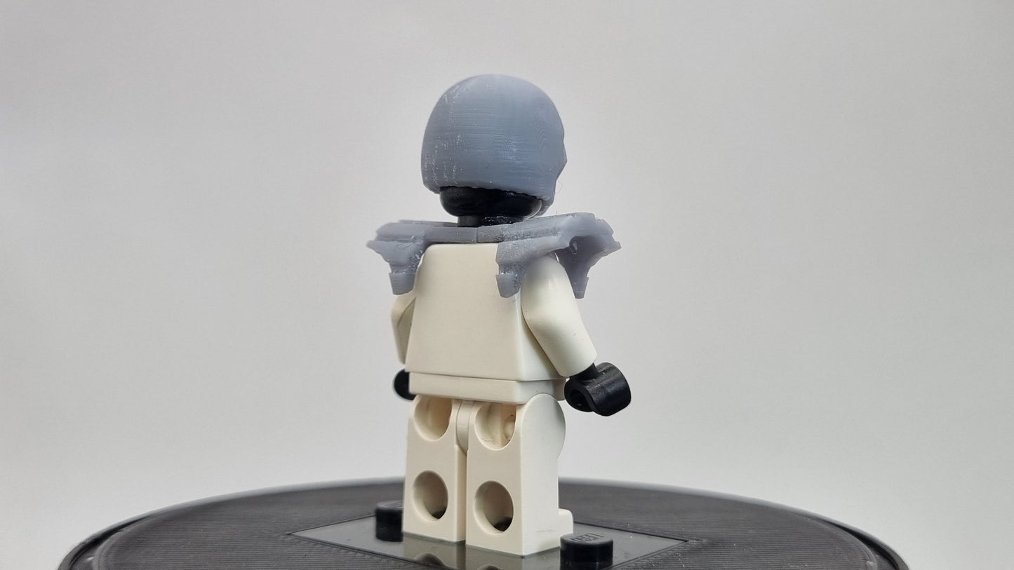 Building toy custom 3D printed super hero ith shoulder armor!