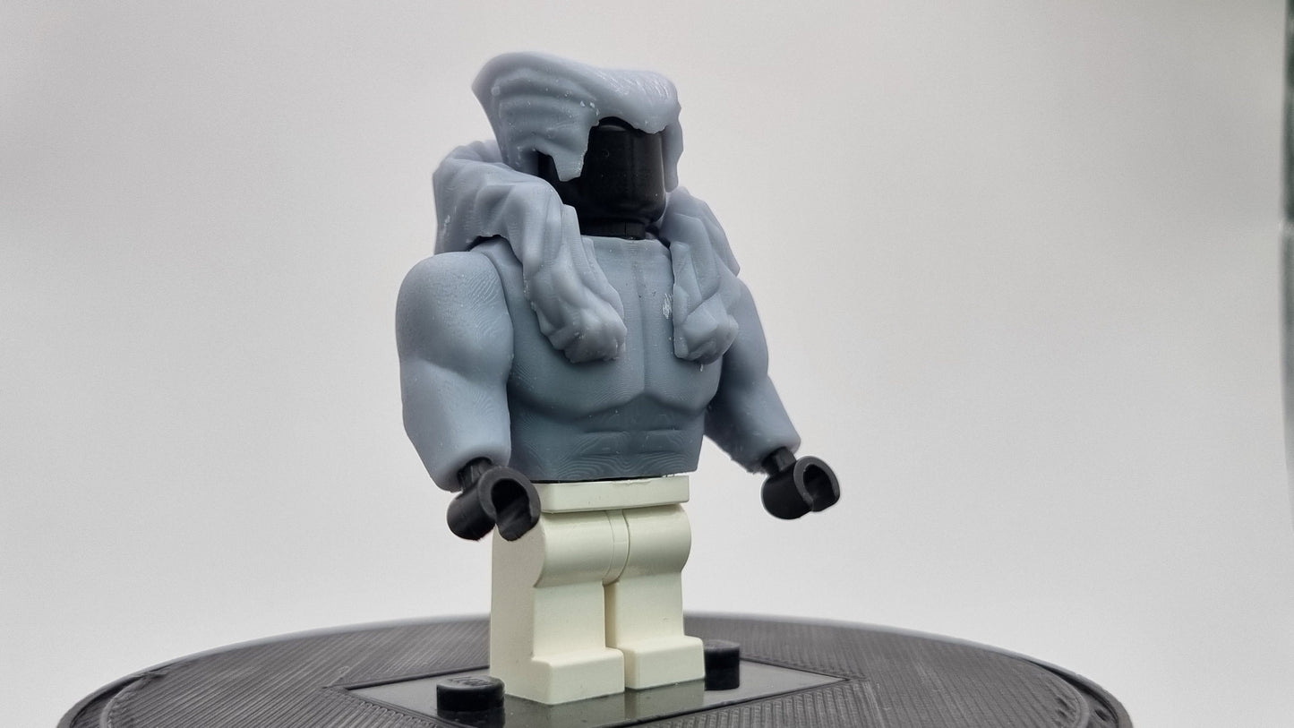 Building toy custom 3D printed buffed ancient cat villain!