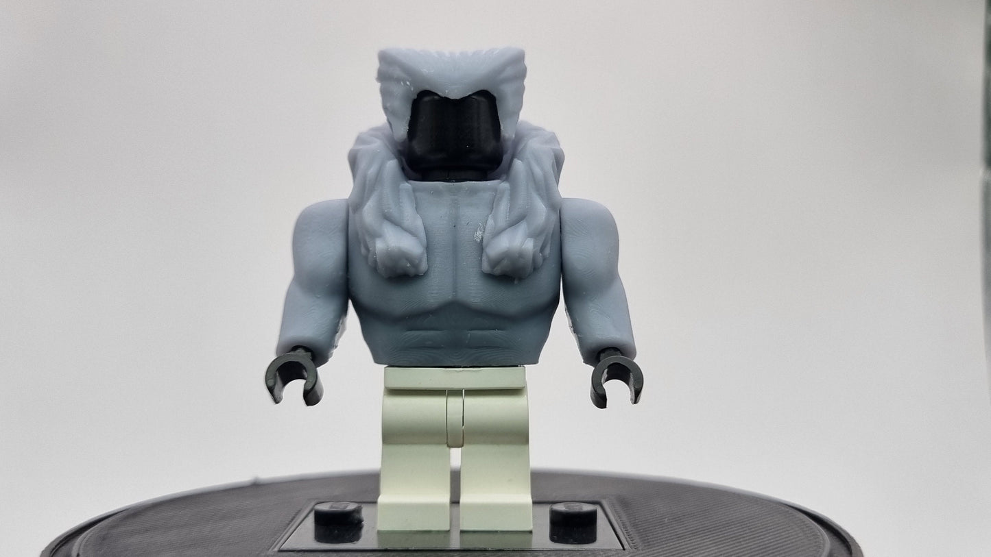 Building toy custom 3D printed buffed ancient cat villain!