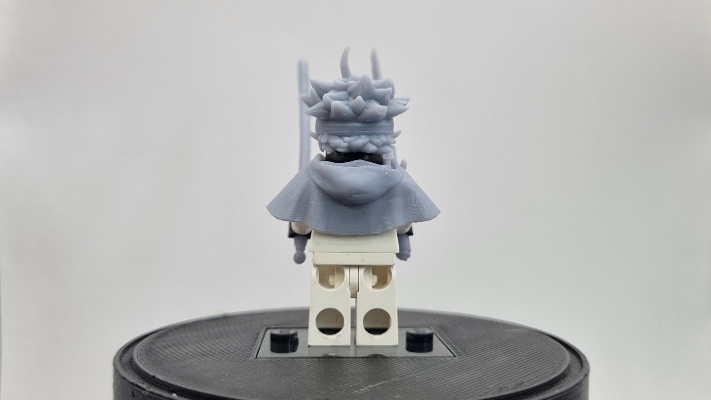 Building toy custom 3D printed small kid with two big swords!