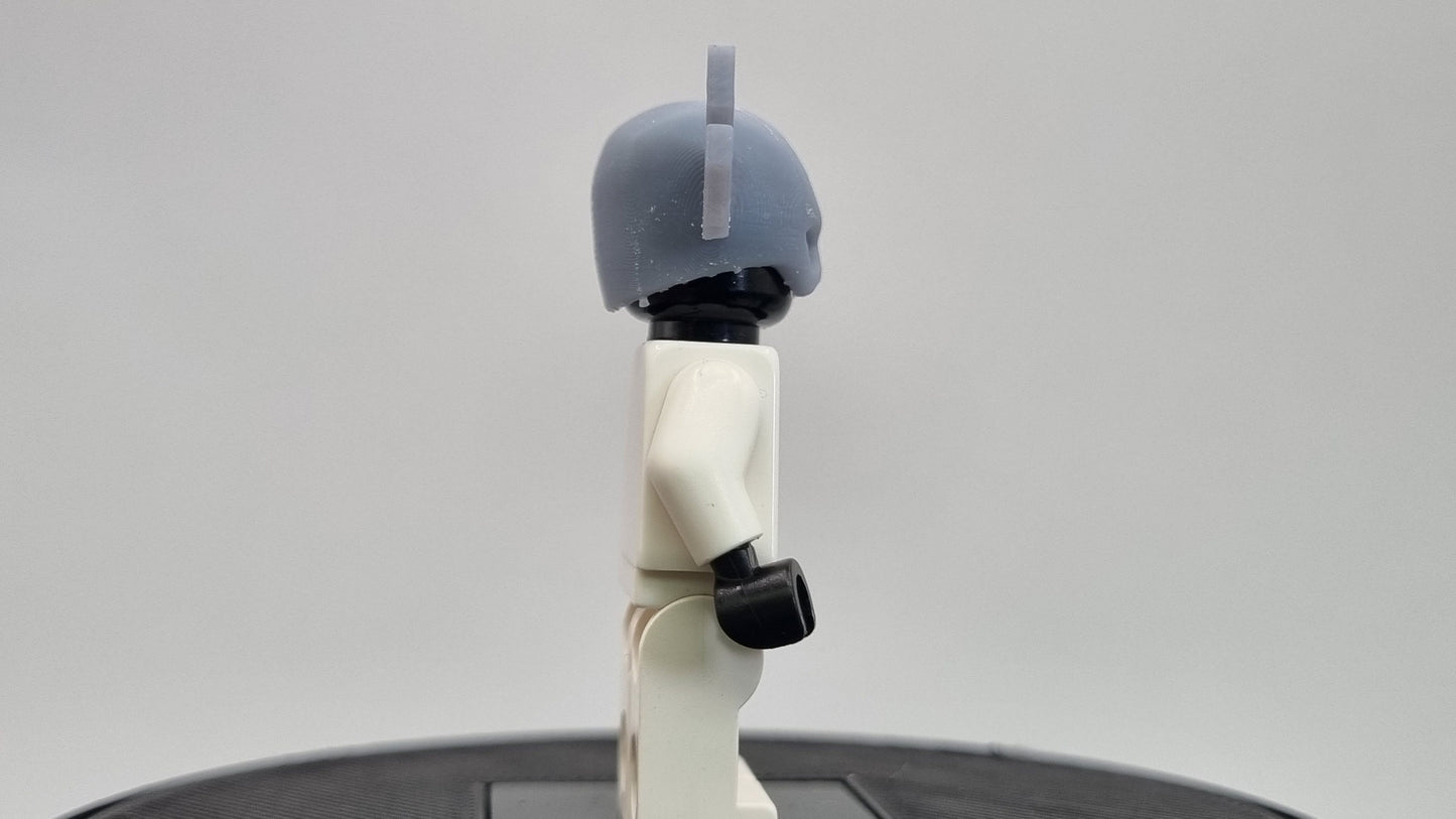 Building toy custom 3D printed super heroes helmet with 2 spikes on the sides!
