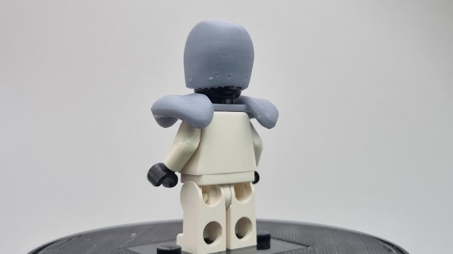 Custom 3D printted building toy big head super hero!