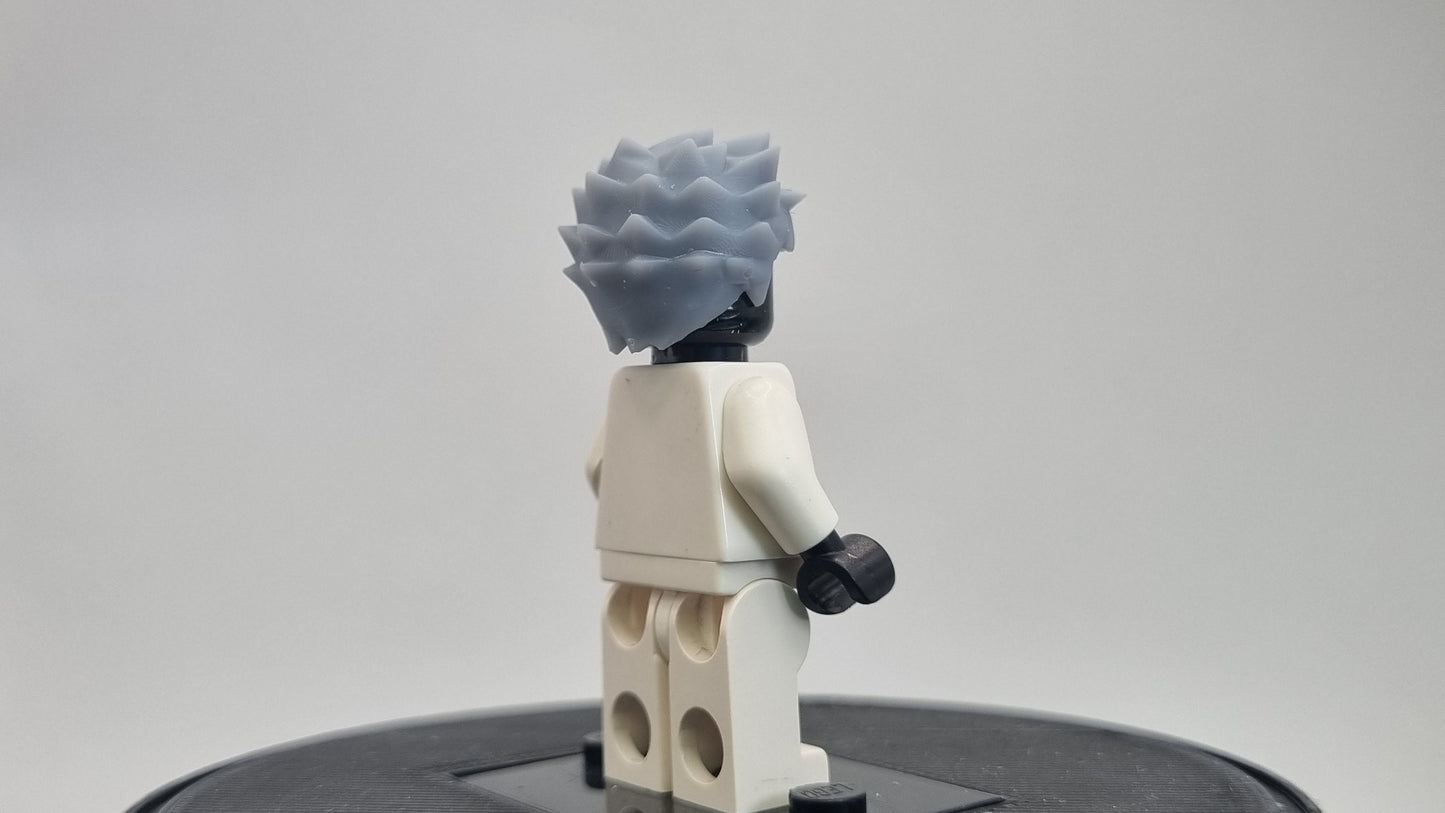 Custom 3D printed building toy animals to catch trainer with spikey hair!