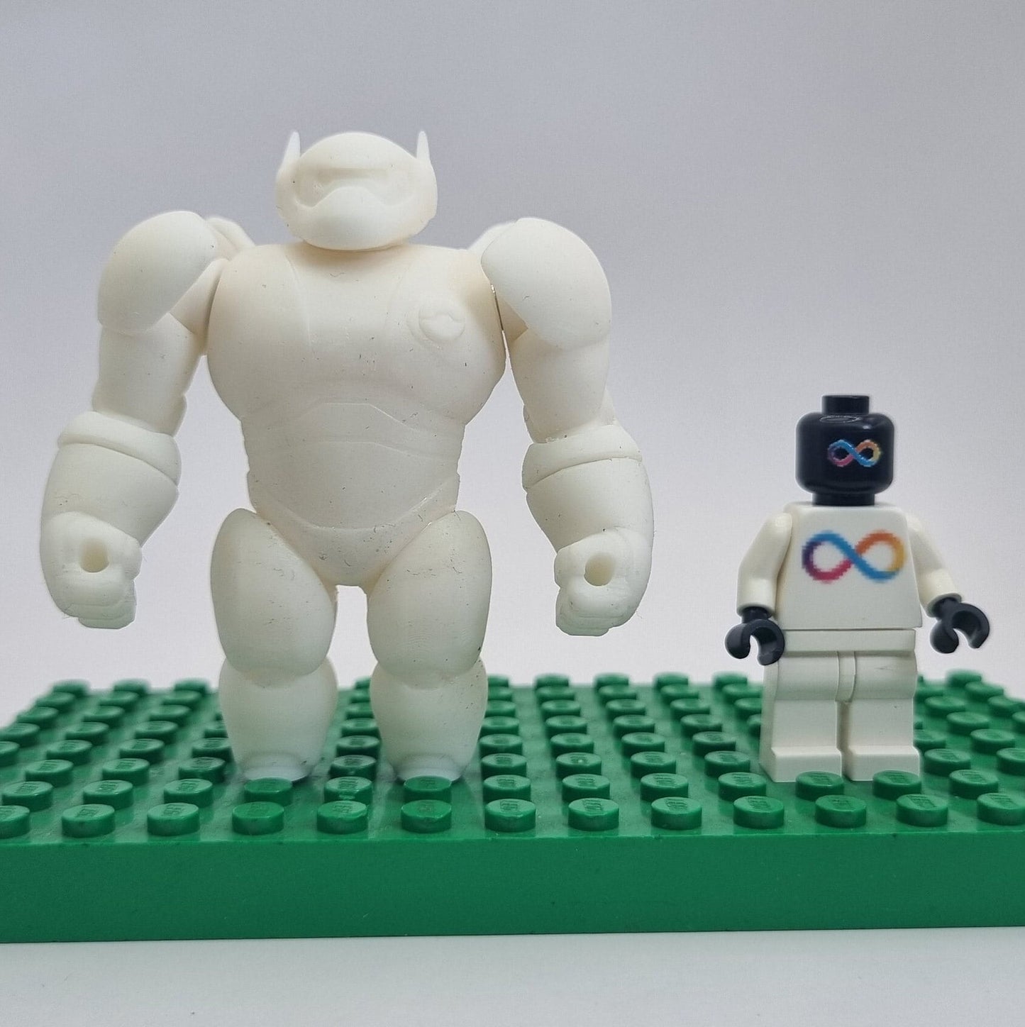 Custom 3D printed building toy big white marshmallow balloon character with armor bigfig!