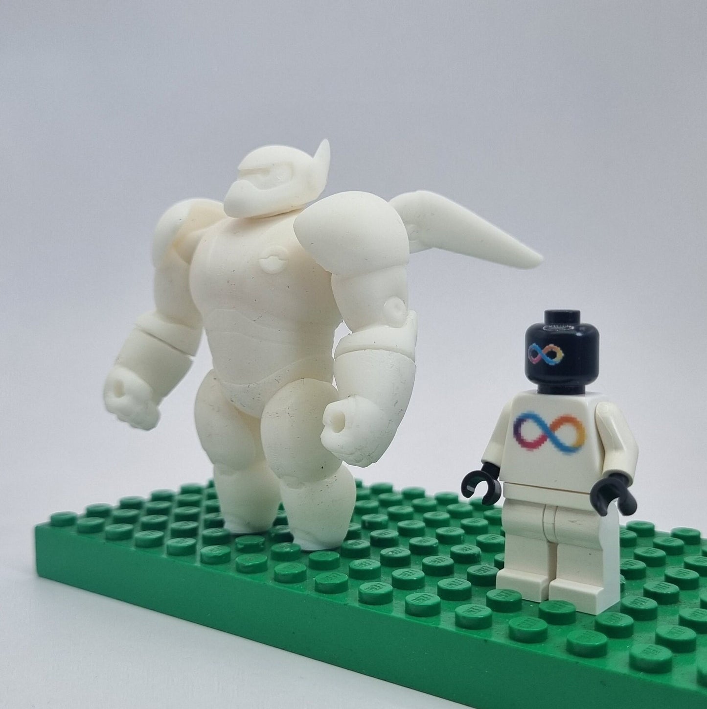 Custom 3D printed building toy big white marshmallow balloon character with armor bigfig!