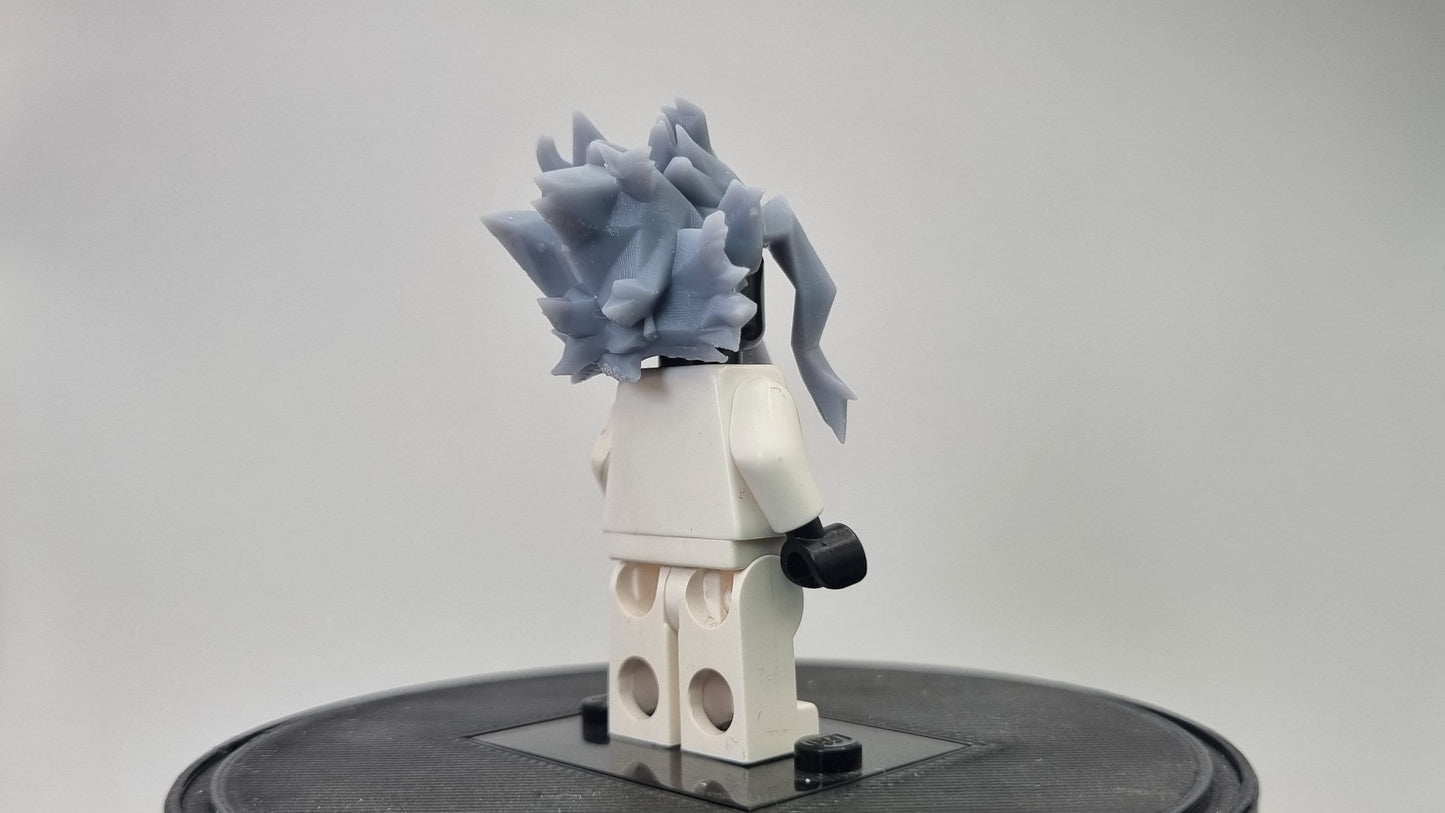 Custom 3D printed building toy skinny guy hairpiece!