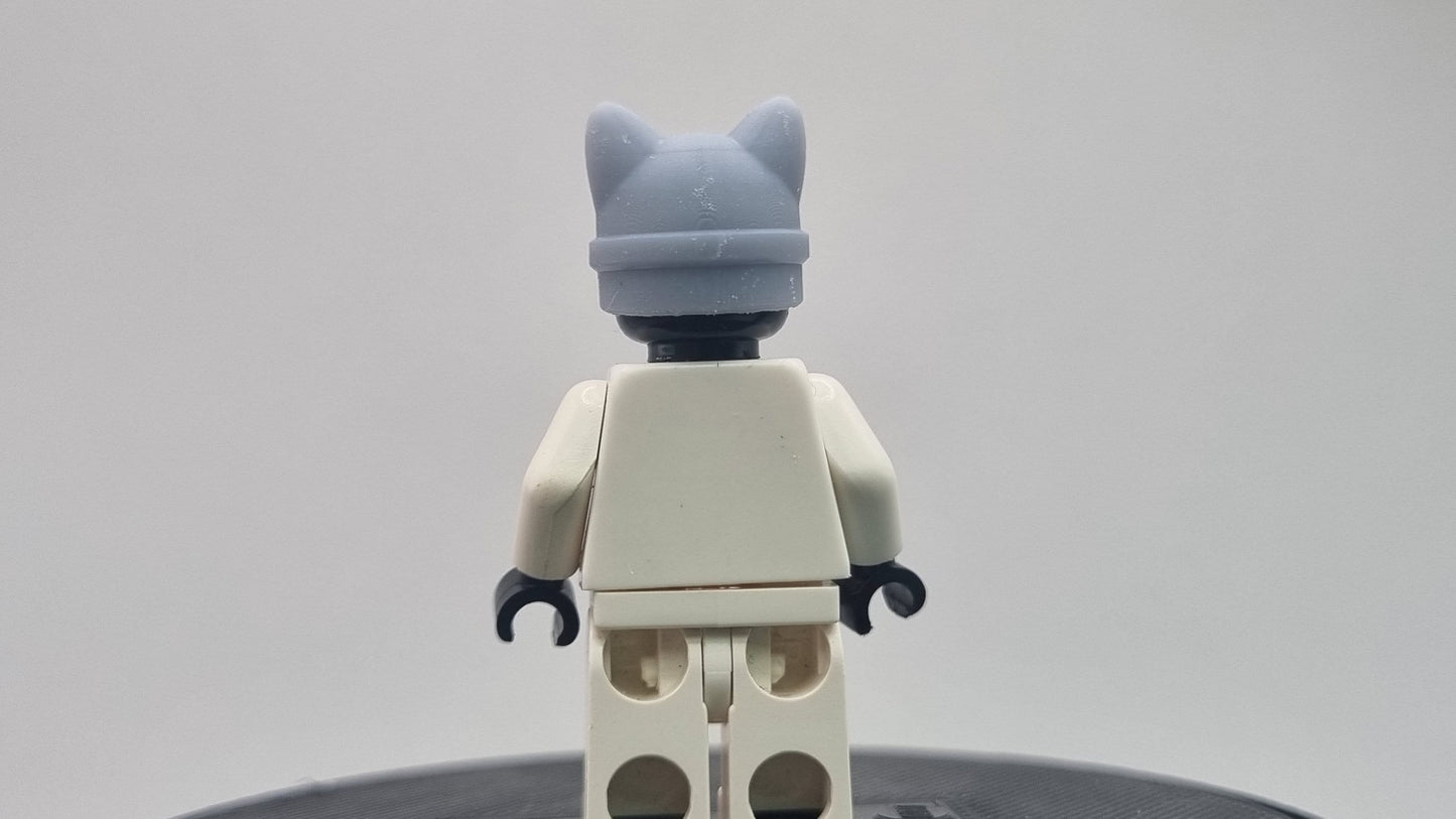 Custom 3D printed building toy super hero with cat ears!