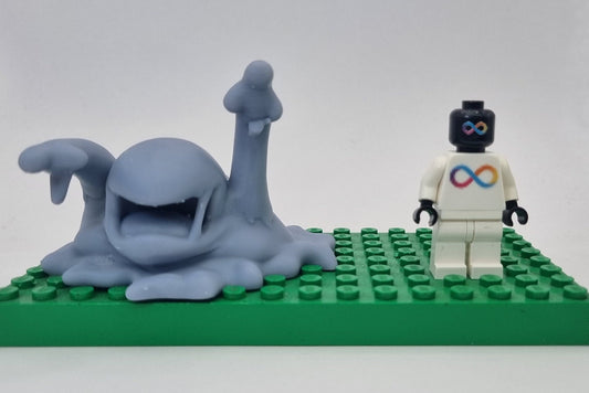 Custom 3D printed building toy slimmy blob animal to catch!