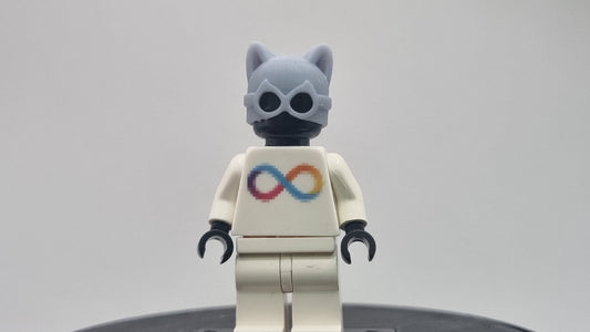 Custom 3D printed building toy super hero with cat ears!