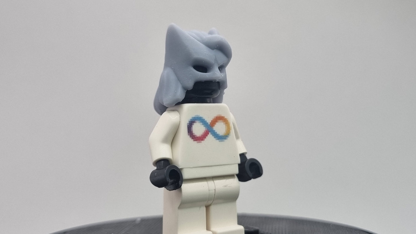 Custom 3D printed building toy masked girl!